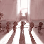 夕時に　連なる数珠の　ハゲハダカ